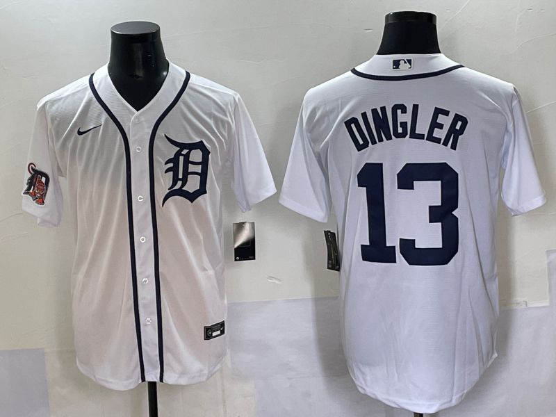 Men 2025 Detroit Tigers #13 Dingler White Game Nike MLB Jersey style 5